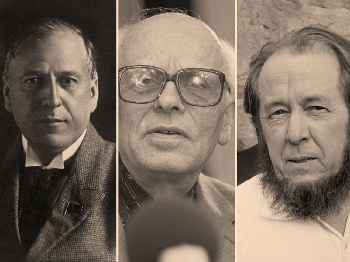 Кръстьо Раковски, Андрей Сахаров, Александър Солженицин (от ляво надясно)