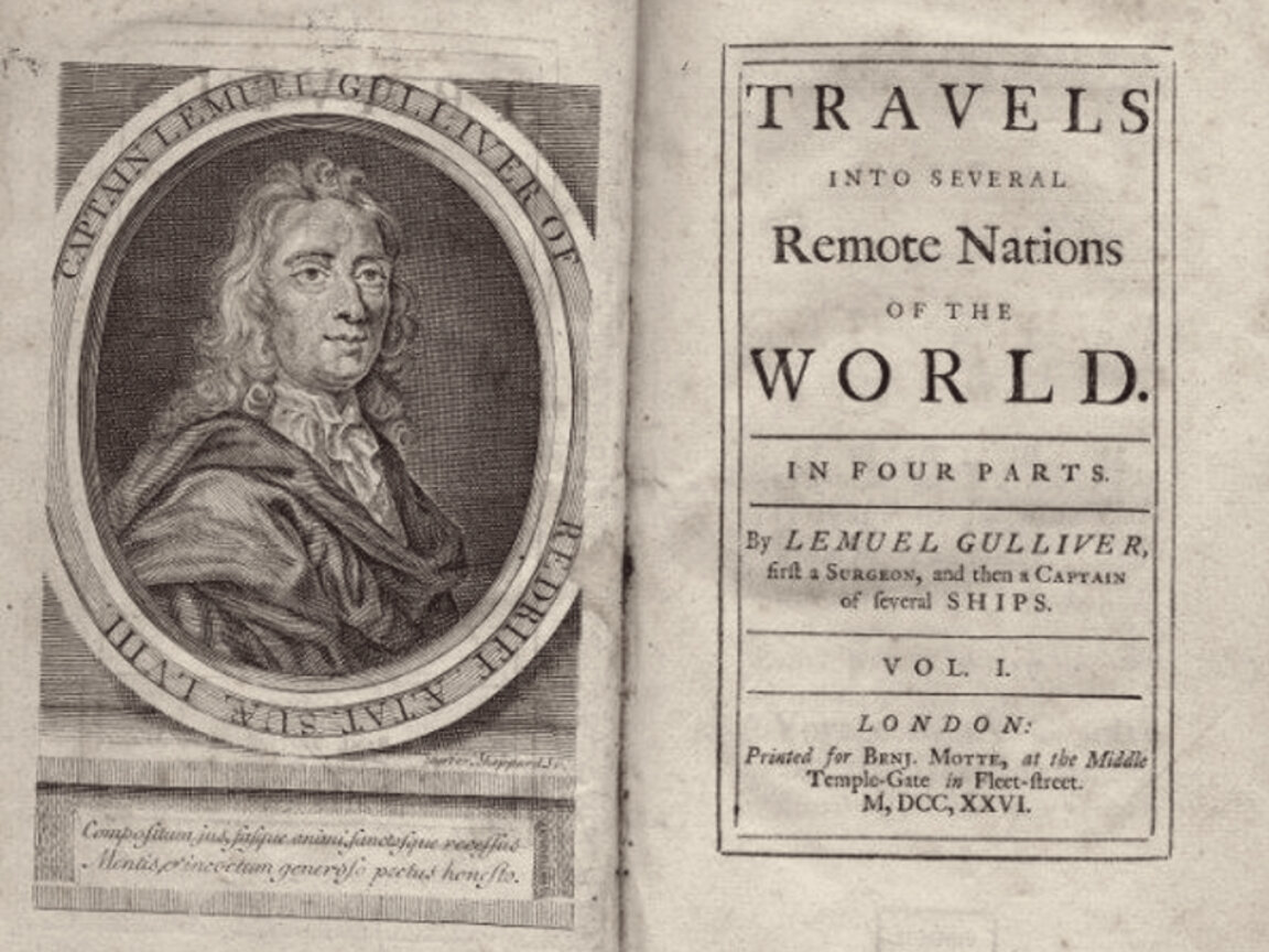„Пътешествията на Гъливер“, първо издание 1726 г.