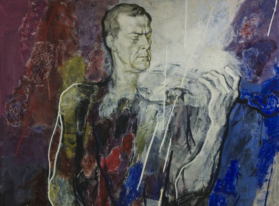 Портрет на Минчо Минчев, 1993 г., автор: Светлин Русев, ателие-колекция на Светлин Русев