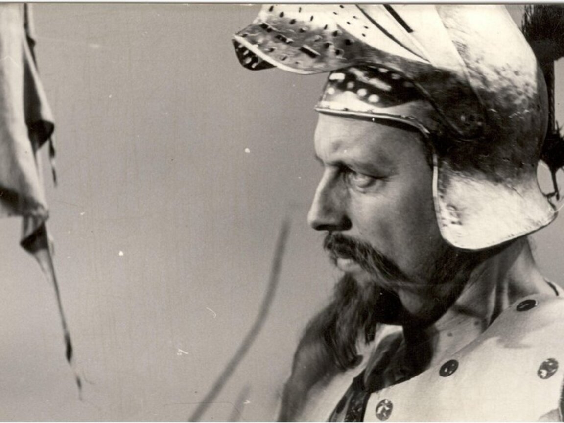 Коста Цонев в ролята на Дон Кихот от телевизионния мюзикъл „Човекът от ла Манча“, 1968 г.