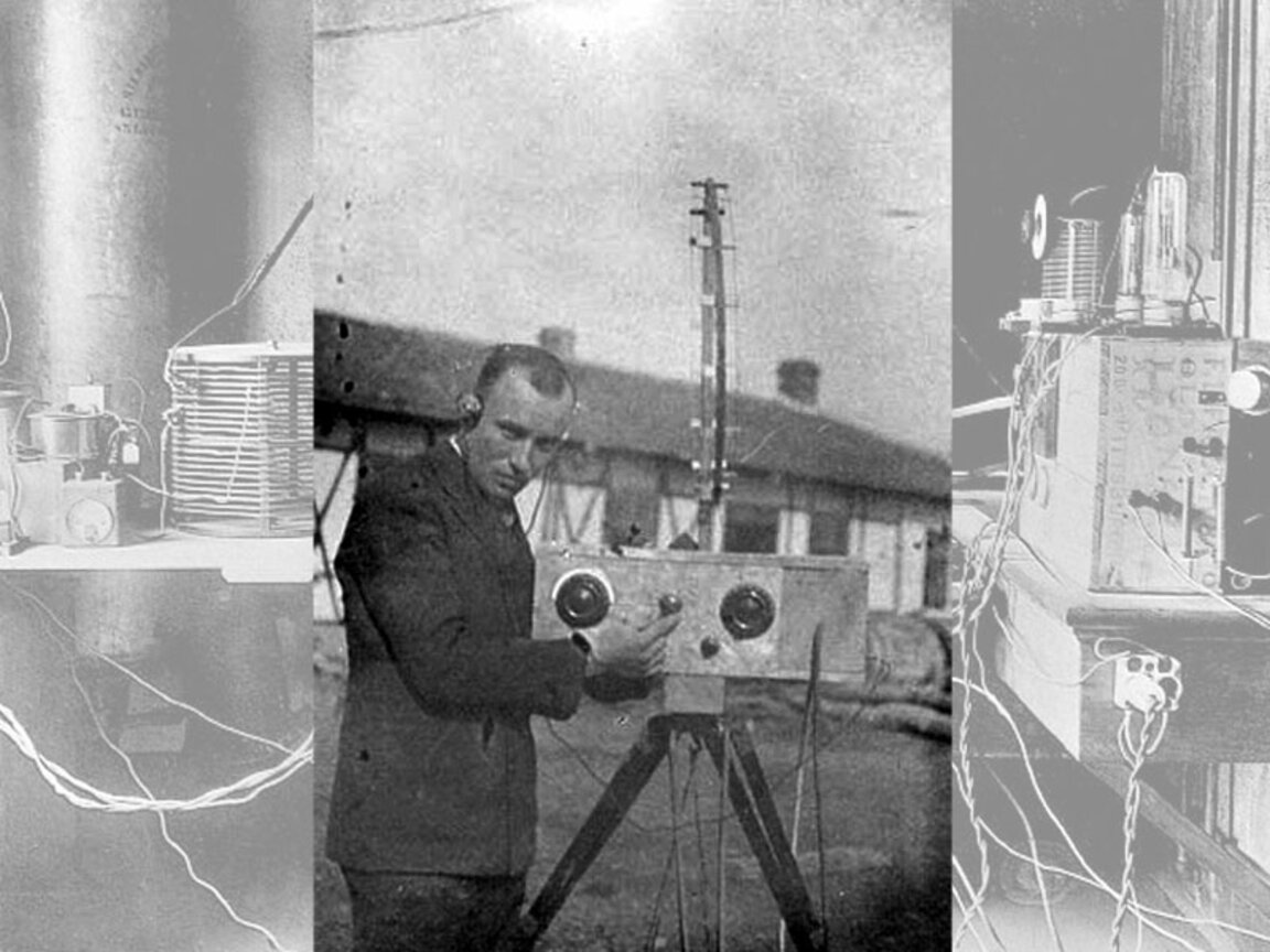 Инж. Георги Вълков със своя радиопредавател