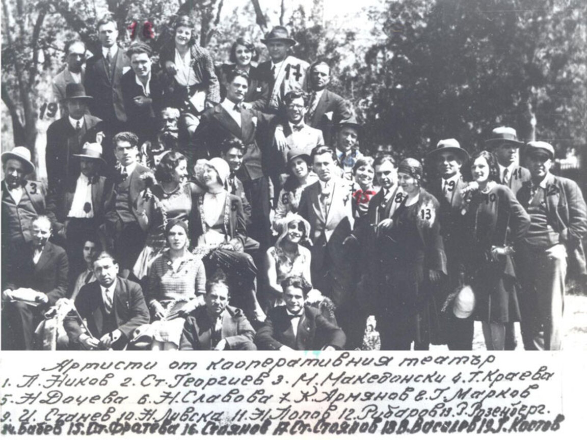 Артисти от Кооперативния театър, 1938 г.