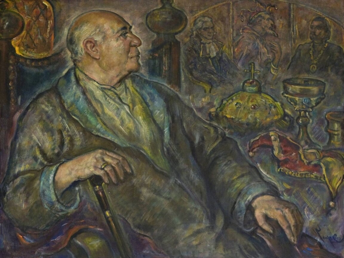 Портрет на Стоян Попов, 2003 г., автор: Георги Кьосеилиев, частна колекция