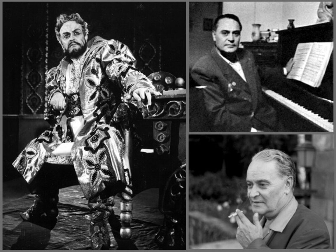 Отляво: в ролята на Борис Годунов