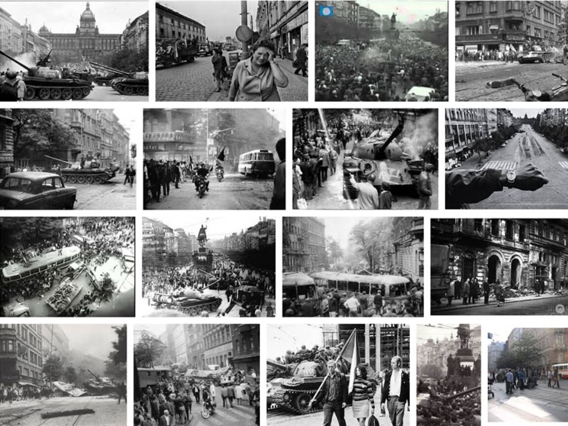 По улиците на Прага през август 1968 г.