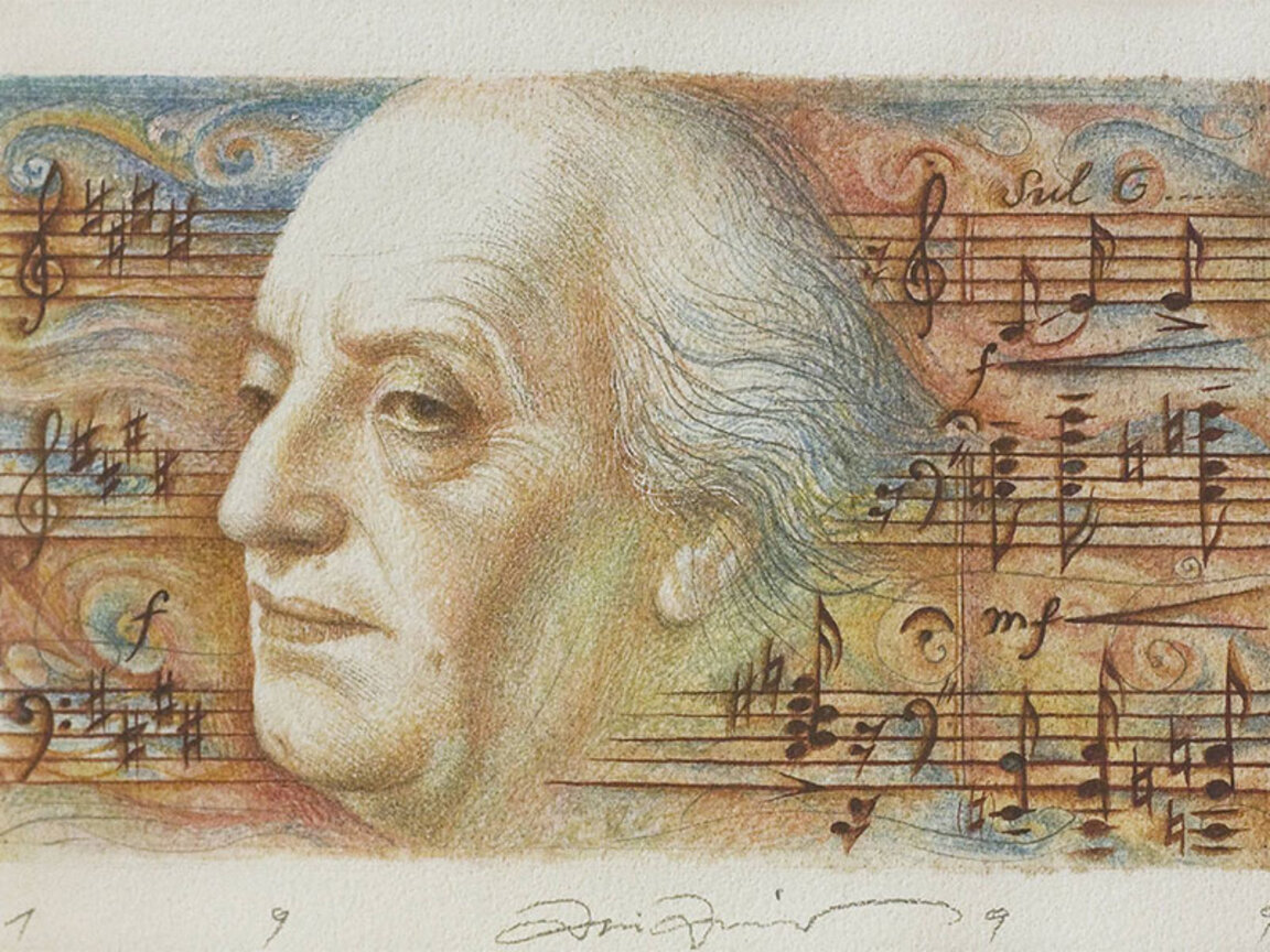 Портрет на Панчо Владигеров, 1989 г., автор: Атанас Атанасов, частна колекция