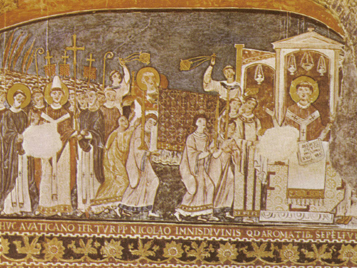 Кирил и Методий донасят останките на свети Климент в Рим