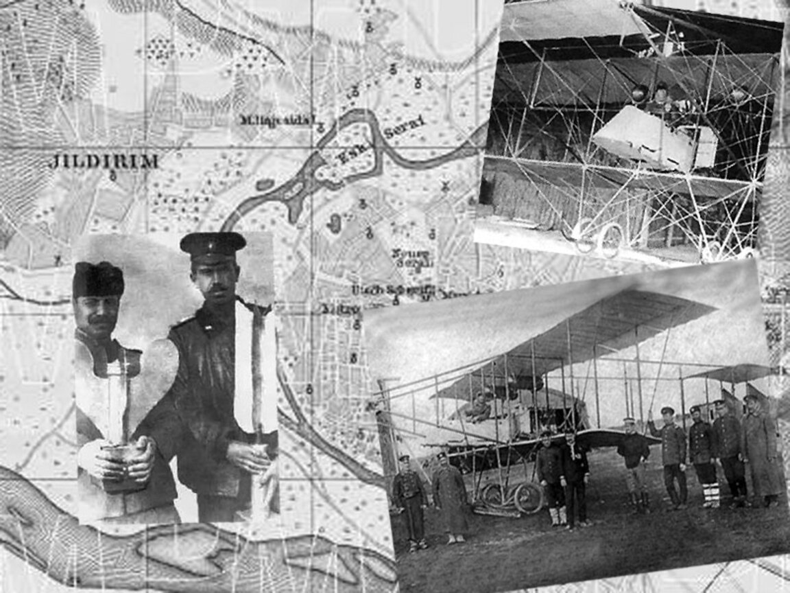 Продан Таракчиев и Радул Милков (на снимката вляво) с бомбите, които пускат над гара Караагач.  Поручик Радул Милков (вдясно) на борда на самолет „Албатрос“, с който е извършен първият боен полет над Одрин на 16 октомври 1912 г.