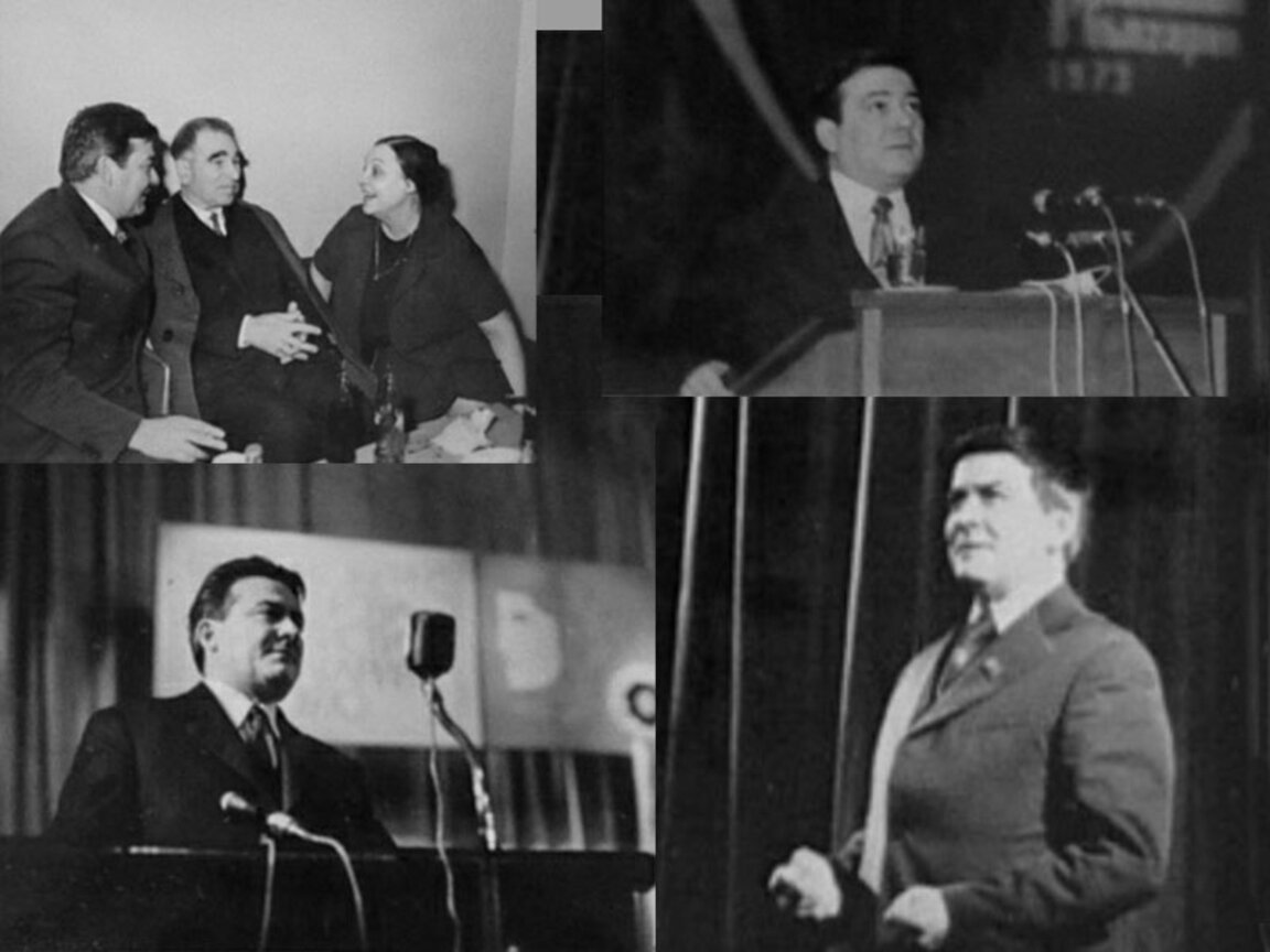 Горе вляво: Чипев с писателя Георги Караславов и актрисата Ружа Делчева