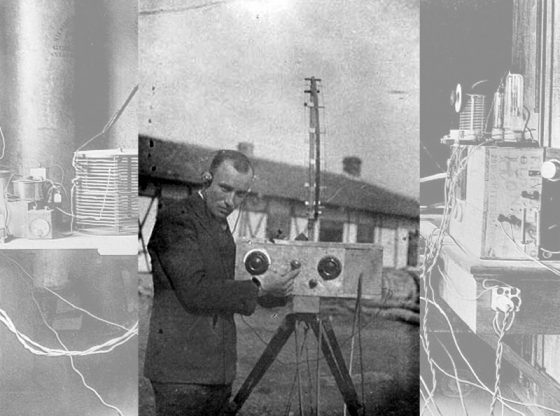 Инж. Георги Вълков със своя радиопредавател
