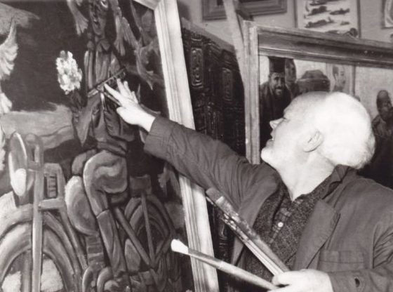 Стоян Венев в ателието си, 1964 г.